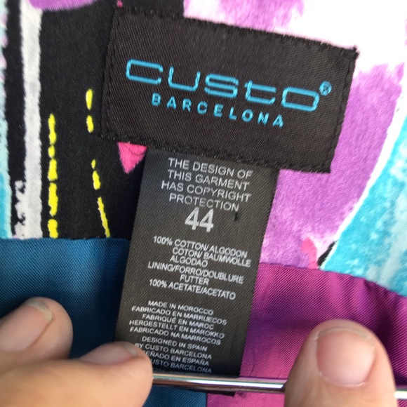 CUSTO Barcelona,  butterfly wing print trench coat, size 44 equals 12 - Picture 13 of 16